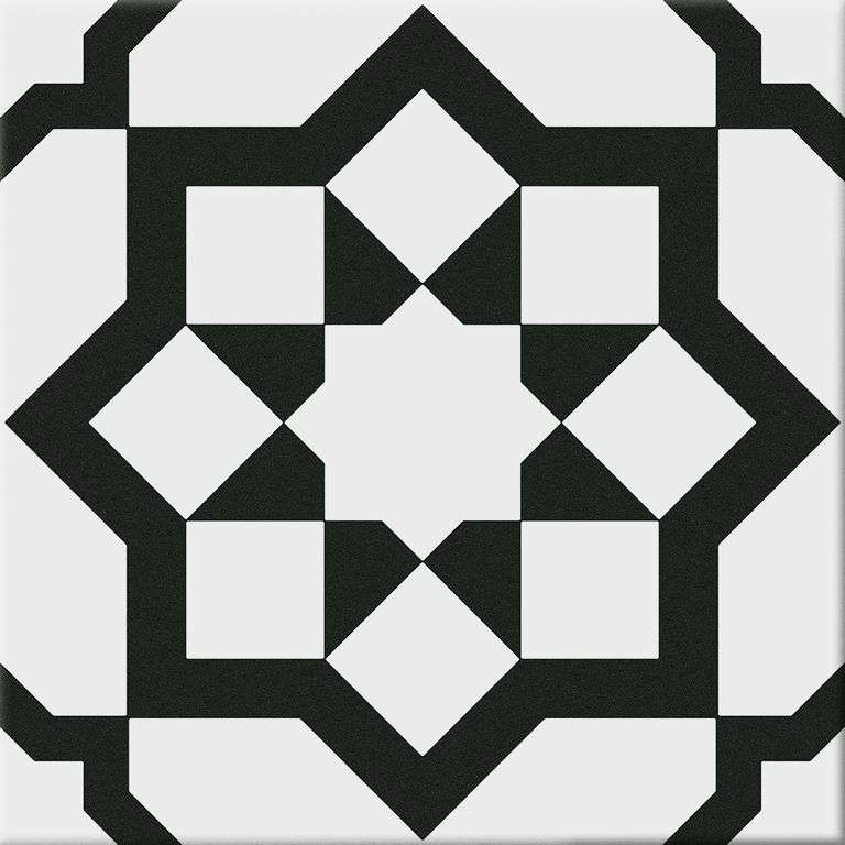 Керамогранит Cifre Capri Hidra White, цвет чёрно-белый, поверхность матовая, квадрат, 200x200