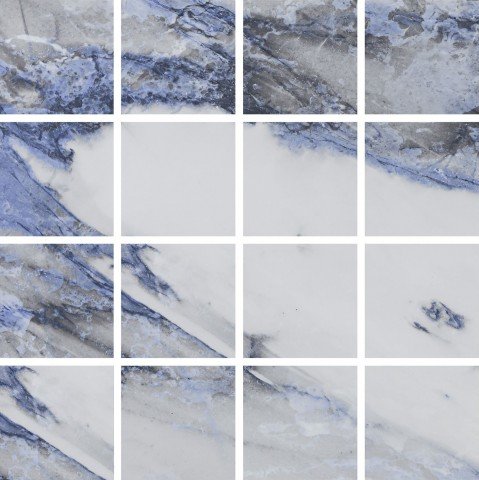 Мозаика Pamesa Arno Azzurro Leviglass Malla, цвет белый синий, поверхность полированная, квадрат, 300x300