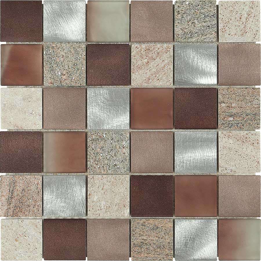 Мозаика Dune Materia Mosaics Magma Copper 187396, цвет разноцветный, поверхность матовая, квадрат, 298x298