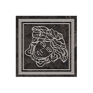 Вставки Versace Meteorite Toz.Medusa Lap Nero/Platino 47291, цвет чёрный металлик, поверхность лаппатированная, квадрат, 98x98