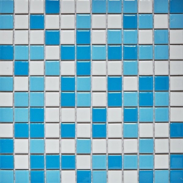 Мозаика Pixel Mosaic Мозаика из керамогранита PIX644, цвет белый голубой, поверхность глянцевая, квадрат, 315x315
