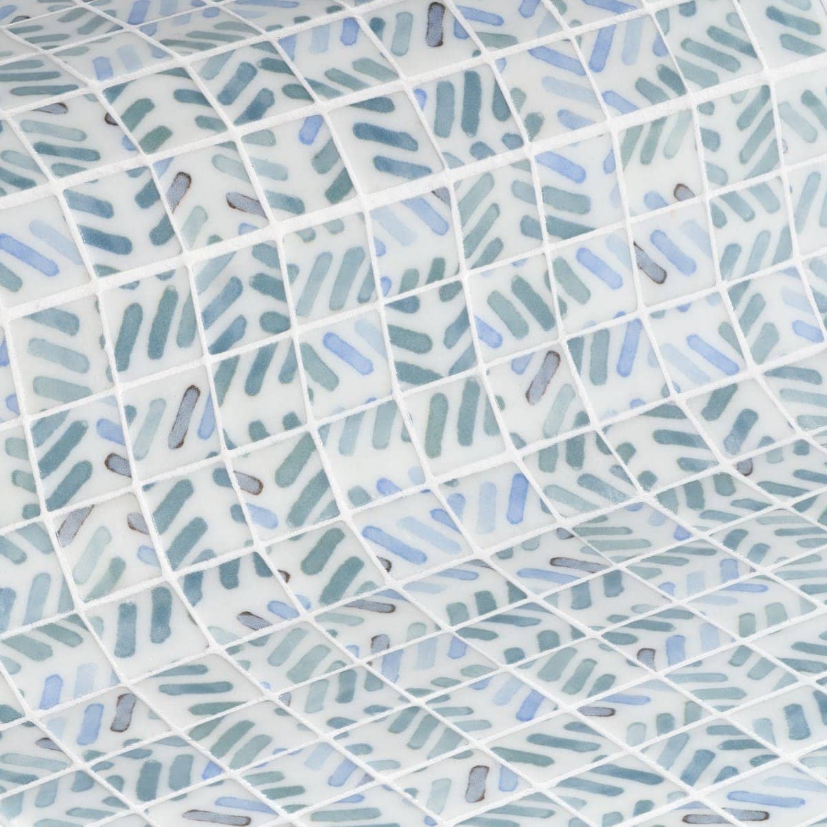 Мозаика Ezarri Aquarelle Strokes, цвет белый синий, поверхность матовая рельефная, прямоугольник, 313x495