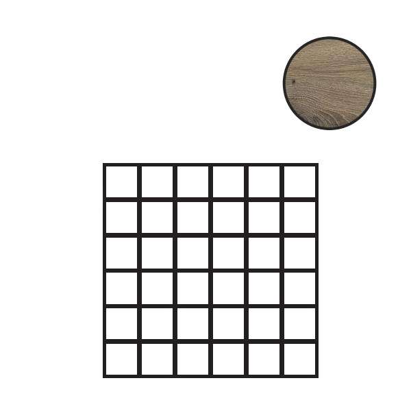 Мозаика Flaviker Nordik Wood Mos. Brown Ret 0004614, цвет коричневый, поверхность матовая, квадрат, 300x300
