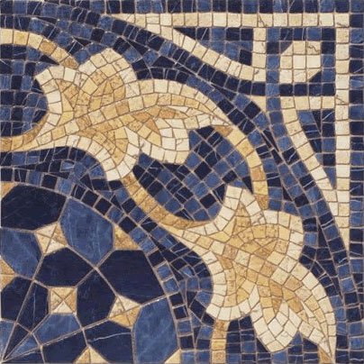 Декоративные элементы Vives Iliada Cantonera Laertes Azul, цвет синий, поверхность полированная, квадрат, 435x435
