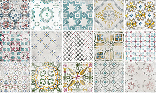 Декоративные элементы La Fabbrica Small Amalfi 180241, цвет разноцветный, поверхность матовая, квадрат, 100x100