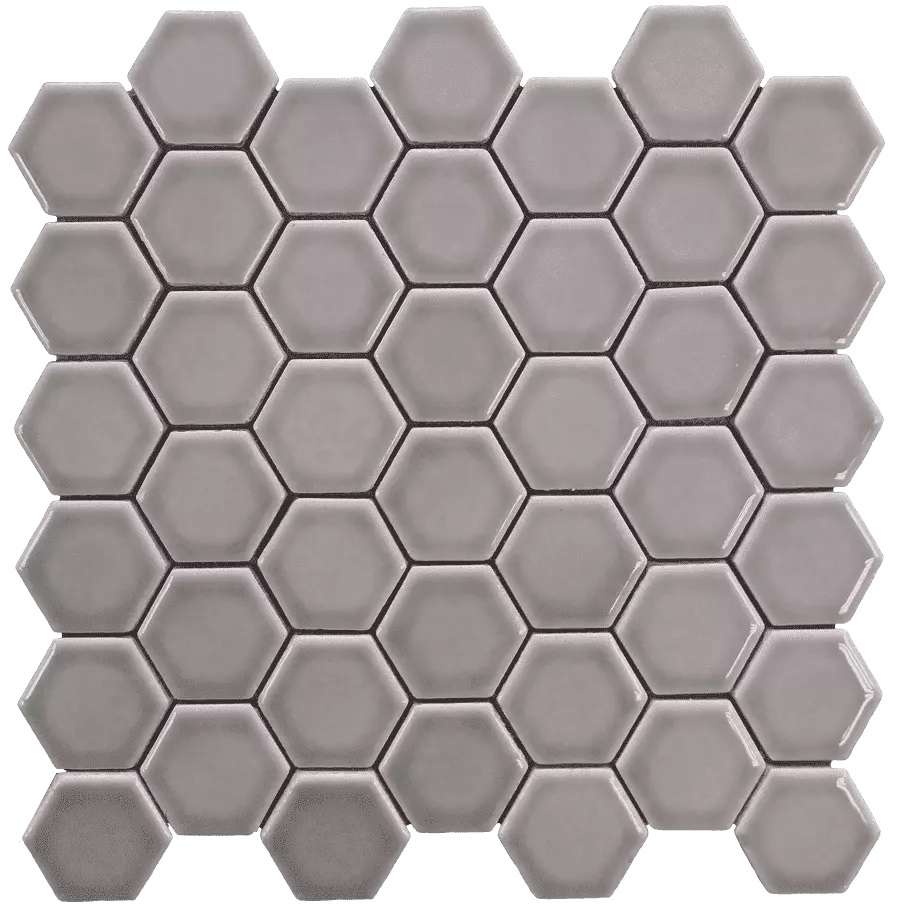 Мозаика Bars Crystal Mosaic Mosaico Grey Hexagon, цвет серый, поверхность глянцевая, квадрат, 301x301
