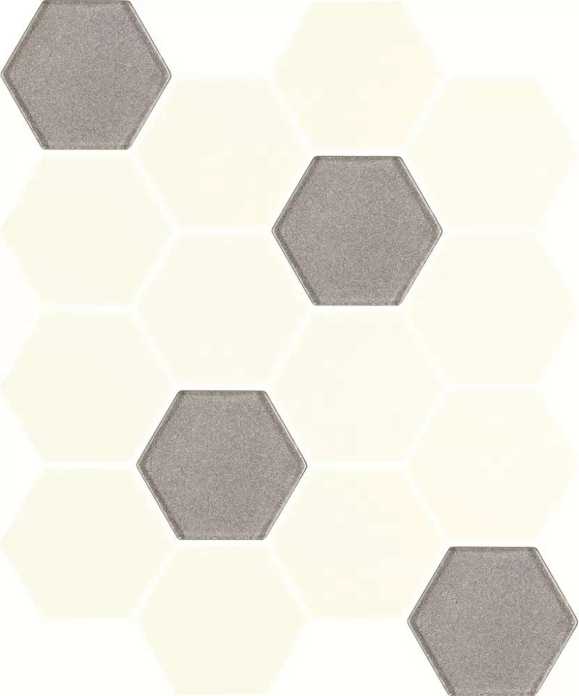 Мозаика Paradyz Uniwersalna Mozaika Prasowana Bianco Hexagon Mix, цвет белый серый, поверхность матовая, шестиугольник, 220x255