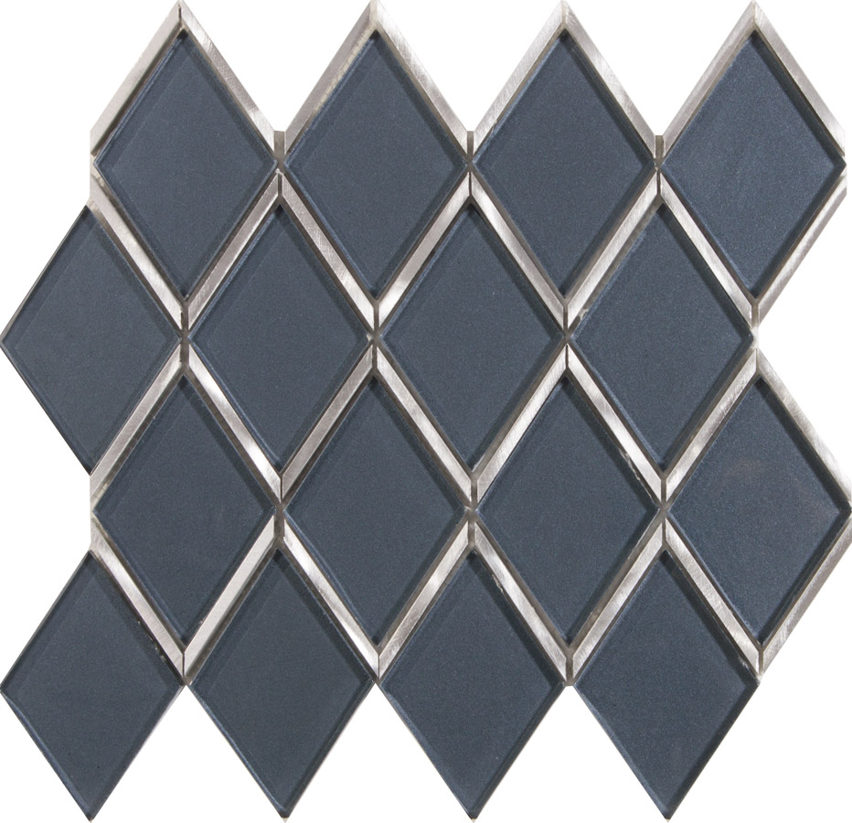 Мозаика Dune Glass Mosaics Status 187968, цвет синий, поверхность глянцевая, ромб, 265x300