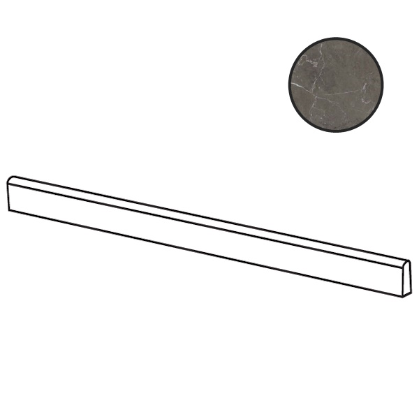 Бордюры ABK Sensi 900 Batt Stone Grey Ant 3D Ret PF60012417, цвет серый, поверхность 3d (объёмная), прямоугольник, 55x1200