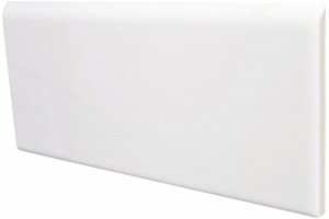 Бордюры Equipe Mallorca Bullnose White 23275, цвет белый, поверхность глянцевая, прямоугольник, 65x200