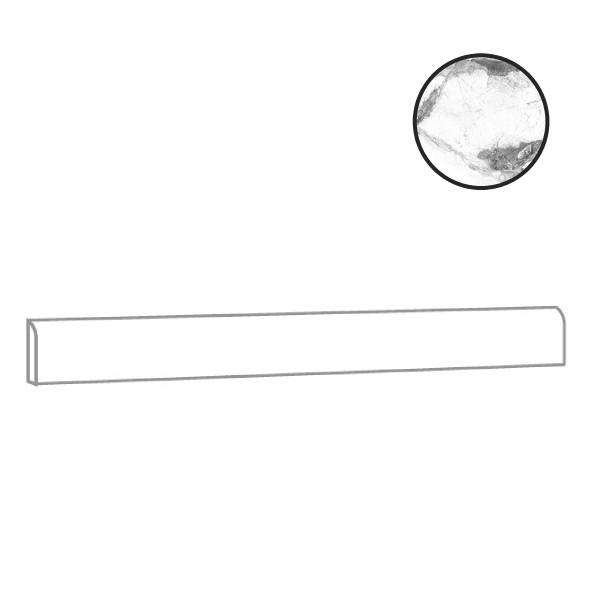 Бордюры Alfalux Marvilla Pro Cellini Battiscopa Matt Rett T203051, цвет белый серый, поверхность матовая, прямоугольник, 75x900