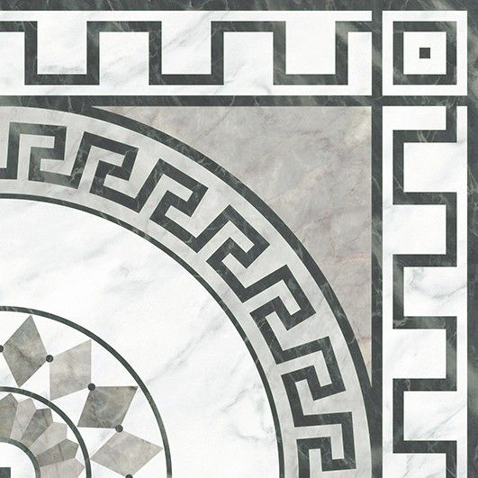 Декоративные элементы Europa Ceramica Calacatta Gorgona Esquina Decor, цвет чёрно-белый, поверхность глянцевая, квадрат, 450x450