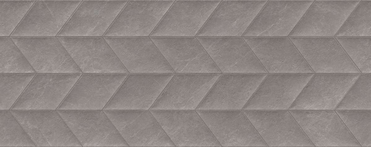 Керамическая плитка Porcelanosa Mystic Grey Spiga 100336893, цвет серый, поверхность матовая 3d (объёмная), прямоугольник, 596x1500
