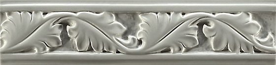Бордюры Grazia Formae Foliage Steel FO4, цвет серый, поверхность глянцевая, прямоугольник, 65x260