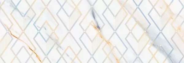 Керамическая плитка Eletto Ceramica Calacatta Fantasy Decor, цвет белый коричневый голубой, поверхность глянцевая, прямоугольник, 242x700