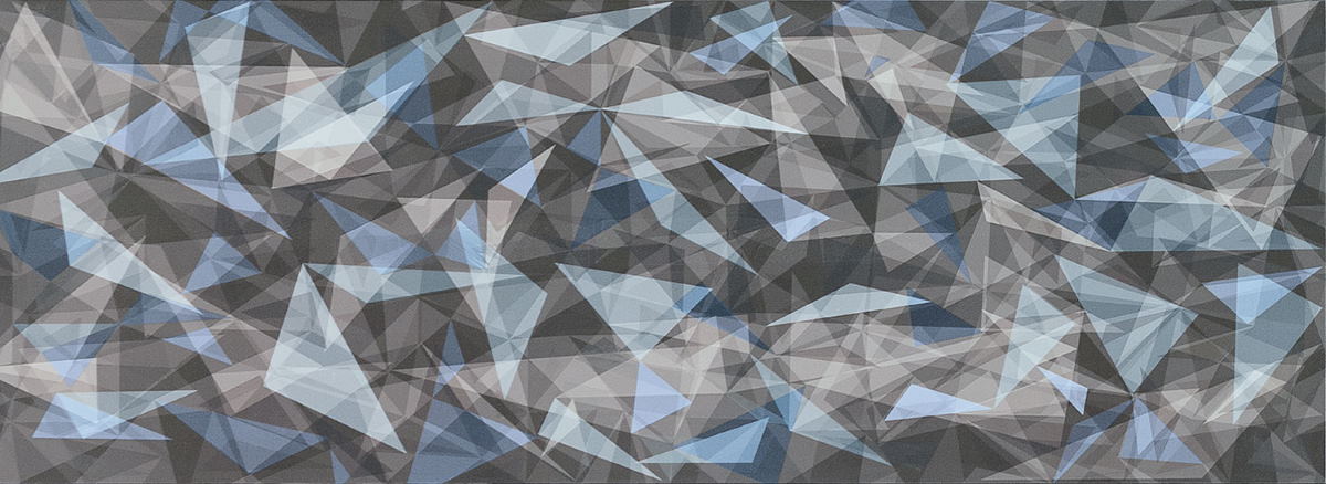 Керамическая плитка Maciej Zien Lucid, цвет синий, поверхность глянцевая, квадрат, 328x898
