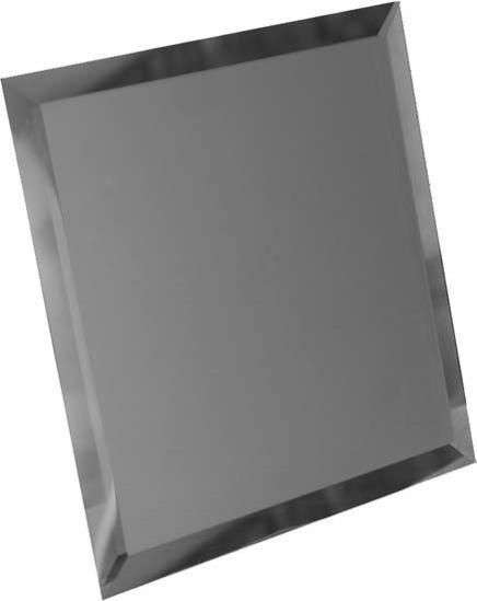 Керамическая плитка ДСТ Квадратная зеркальная графитовая плитка с фацетом 10 мм КЗГ1-03, цвет серый, поверхность глянцевая, квадрат, 250x250