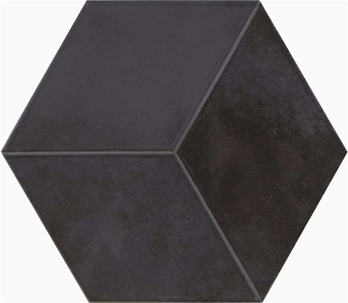 Керамогранит Pamesa Kingsbury Grafito, цвет серый тёмный, поверхность глянцевая, шестиугольник, 198x228