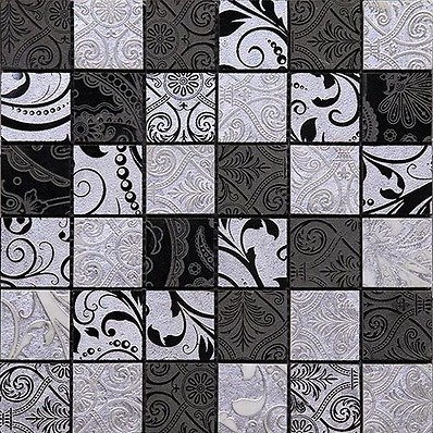 Мозаика Skalini Dynasty DNY-5, цвет чёрно-белый, поверхность матовая, квадрат, 300x300