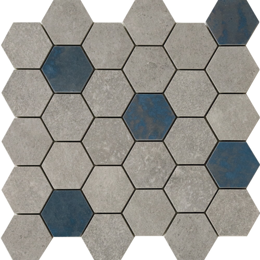 Мозаика Peronda D.Grunge Grey Hexa/AS/28,3X29,4/C 27958, цвет серый, поверхность матовая, шестиугольник, 283x294