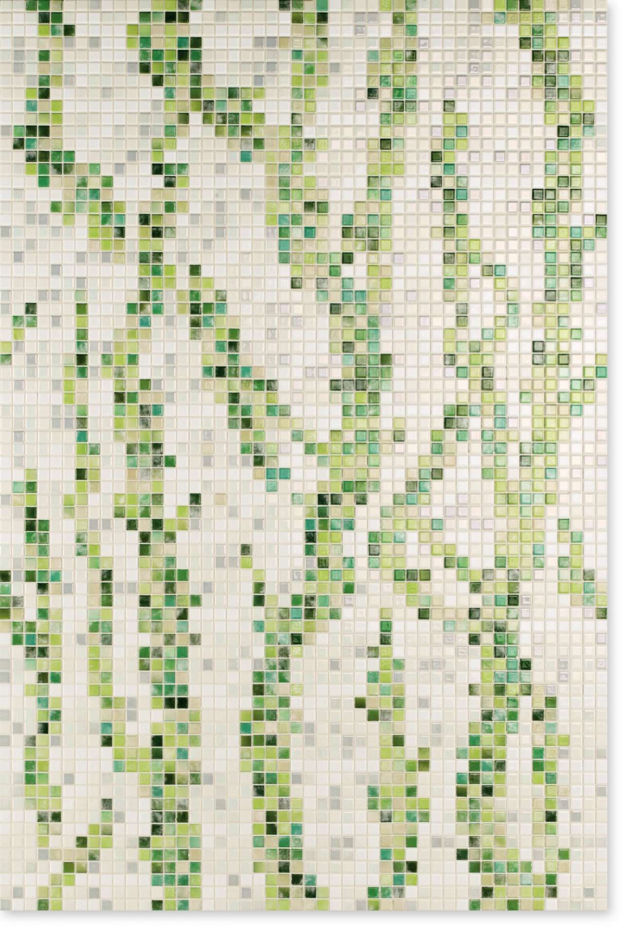 Мозаика Jasba Kauri Seegras Dekor 8709-44, цвет белый зелёный, поверхность глянцевая, квадрат, 632x948