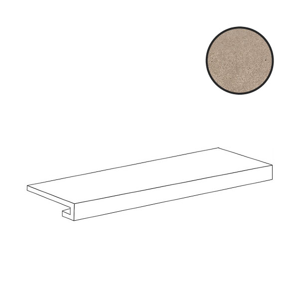 Ступени Cerdomus Concrete Art Gradino Costa Retta Siena Safe 97676, цвет коричневый, поверхность сатинированная, прямоугольник, 330x1200