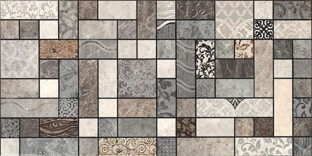 Декоративные элементы Keratile Danae Decor Rubik, цвет серый, поверхность глянцевая, прямоугольник, 250x500