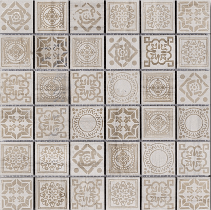 Мозаика Art & Natura Equilibrio M15, цвет серый, поверхность глянцевая, квадрат, 300x300
