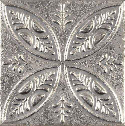 Декоративные элементы Aparici Aged Silver Ornato, цвет серый, поверхность матовая, квадрат, 200x200