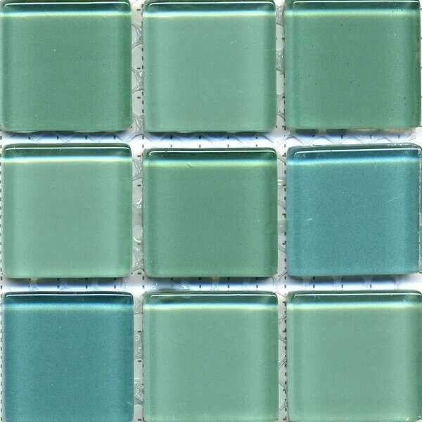 Мозаика Bars Crystal Mosaic Смеси цветов HT 209 (23x23 mm), цвет бирюзовый, поверхность глянцевая, квадрат, 300x300