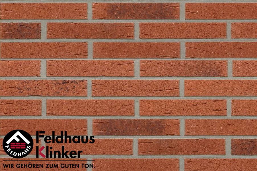 Клинкер Feldhaus Klinker Classic Terreno Rustico Carbo R488DF9, цвет терракотовый, поверхность матовая, под кирпич, 52x240
