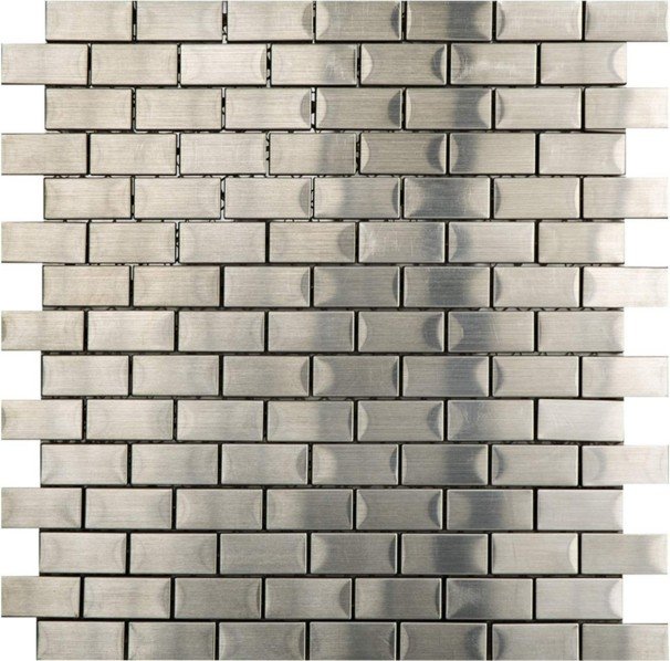 Мозаика L'Antic Colonial Mosaico Brick Acero L159800271, цвет серый, поверхность глянцевая, под кирпич, 280x295x8