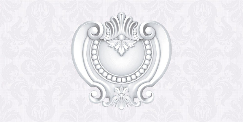 Декоративные элементы Piastrella Дамаск Ротонда Декор 1, цвет белый, поверхность матовая, прямоугольник, 250x500