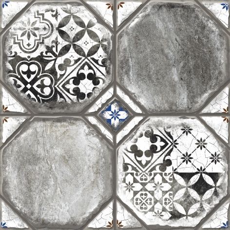 Декоративные элементы Керамин Брюгге 1Д тип 2, цвет серый, поверхность матовая, квадрат, 400x400