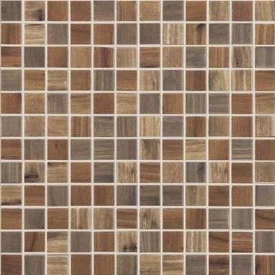 Мозаика Vidrepur Wood Dark Blend, цвет коричневый тёмный, поверхность матовая, квадрат, 317x317