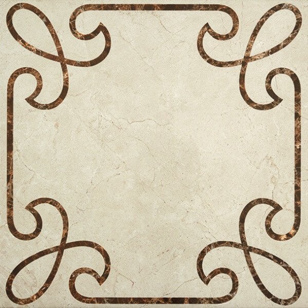 Керамогранит STN Ceramica Cantera Decor Marfil, цвет коричневый, поверхность полированная, квадрат, 450x450