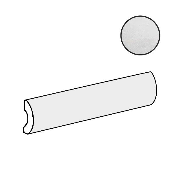 Бордюры Equipe Argile Pencil Bullnose Ice 27594, цвет белый, поверхность матовая, прямоугольник, 30x200