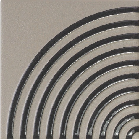Керамическая плитка Wow Twister Twist Taupe Stone Graphite 129163, цвет чёрный, поверхность глянцевая матовая, квадрат, 125x125