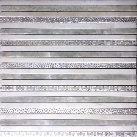 Мозаика Skalini Bastoni BST-03, цвет серый, поверхность глянцевая, квадрат, 300x300