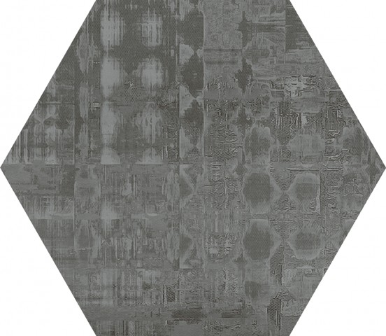 Керамогранит Codicer Skyline Glam Hex 25 Anthracite, цвет чёрный, поверхность матовая, прямоугольник, 220x250