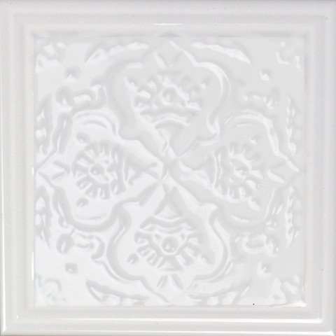 Декоративные элементы Monopole Armonia C Blanco, цвет белый, поверхность глянцевая, квадрат, 150x150