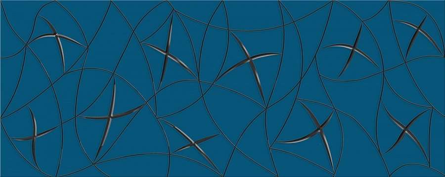 Декоративные элементы Azori Vela Indigo Stella, цвет синий, поверхность глянцевая, прямоугольник, 201x505