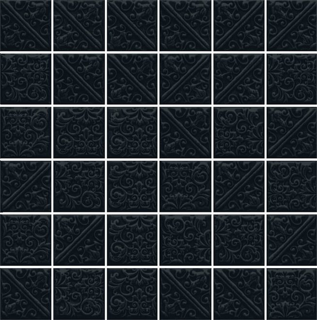 Керамическая плитка Kerama Marazzi Ла-Виллет черный 21025, цвет чёрный, поверхность глянцевая, квадрат, 301x301
