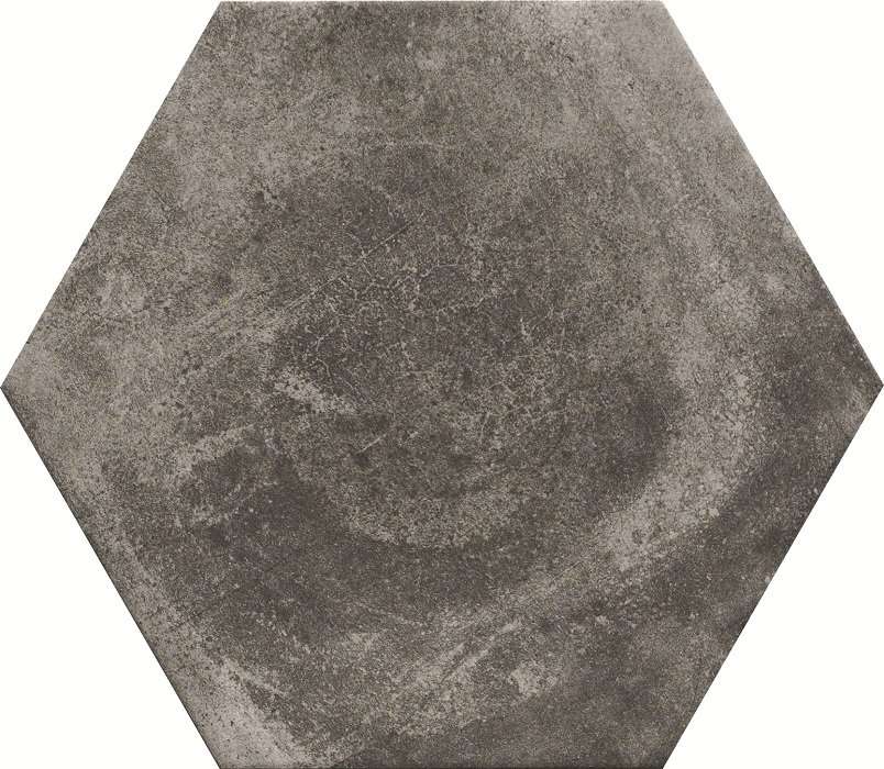 Керамогранит Cir Miami Pitch Black Esagona 1063331, цвет серый, поверхность матовая, прямоугольник, 240x277
