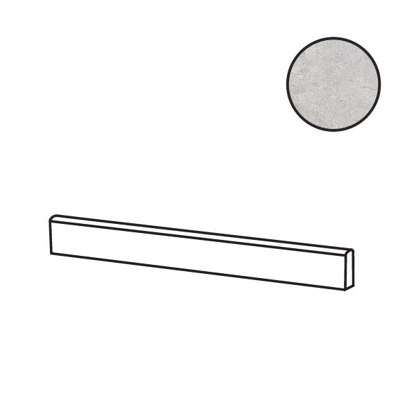 Бордюры Flaviker Double Battiscopa Plain Grey Nat PF60014889, цвет серый, поверхность натуральная, прямоугольник, 55x1200