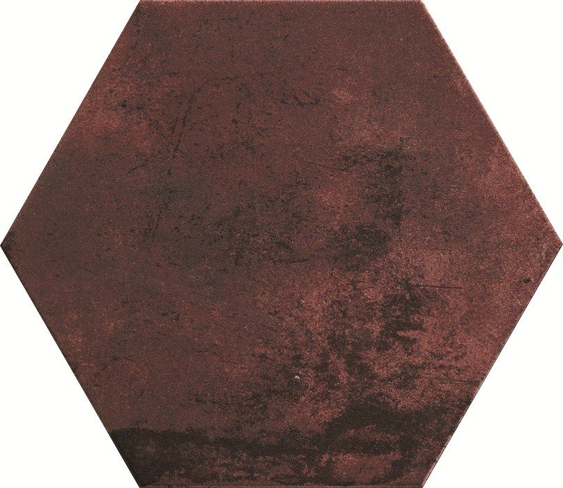 Керамогранит Cir Miami Red Clay Esagona 1063334, цвет бордовый, поверхность матовая, прямоугольник, 240x277
