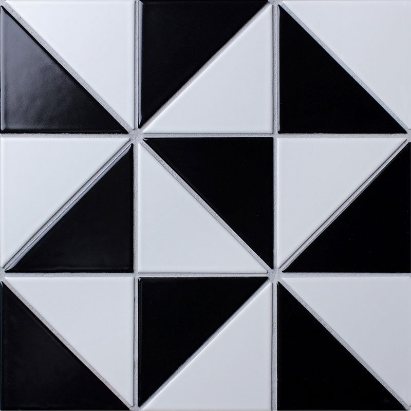 Мозаика Starmosaic Homework Triangolo Chess Matt, цвет чёрно-белый, поверхность матовая, прямоугольник, 278.5x278.5