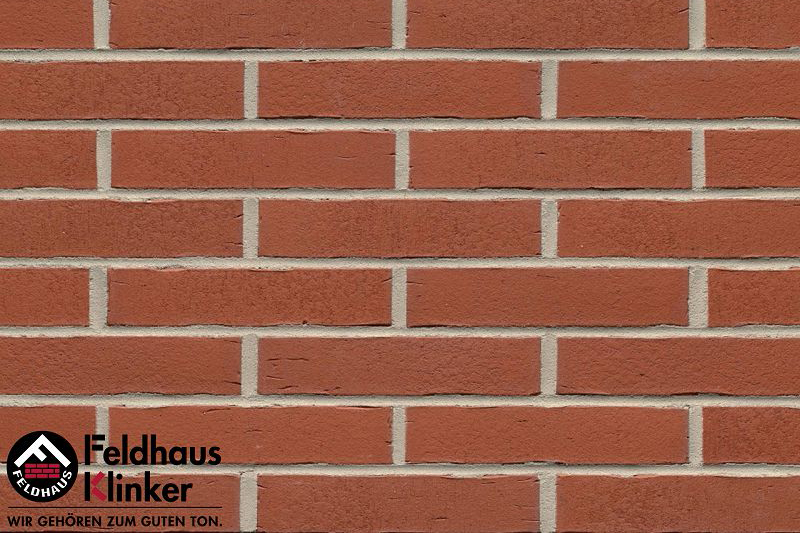Клинкер Feldhaus Klinker Vascu Carmesi R751DF14, цвет терракотовый, поверхность матовая, под кирпич, 52x240