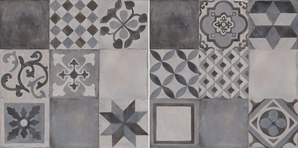 Декоративные элементы Settecento Gea Decoro Colori Freddi Mix, цвет серый, поверхность глазурованная, квадрат, 478x478