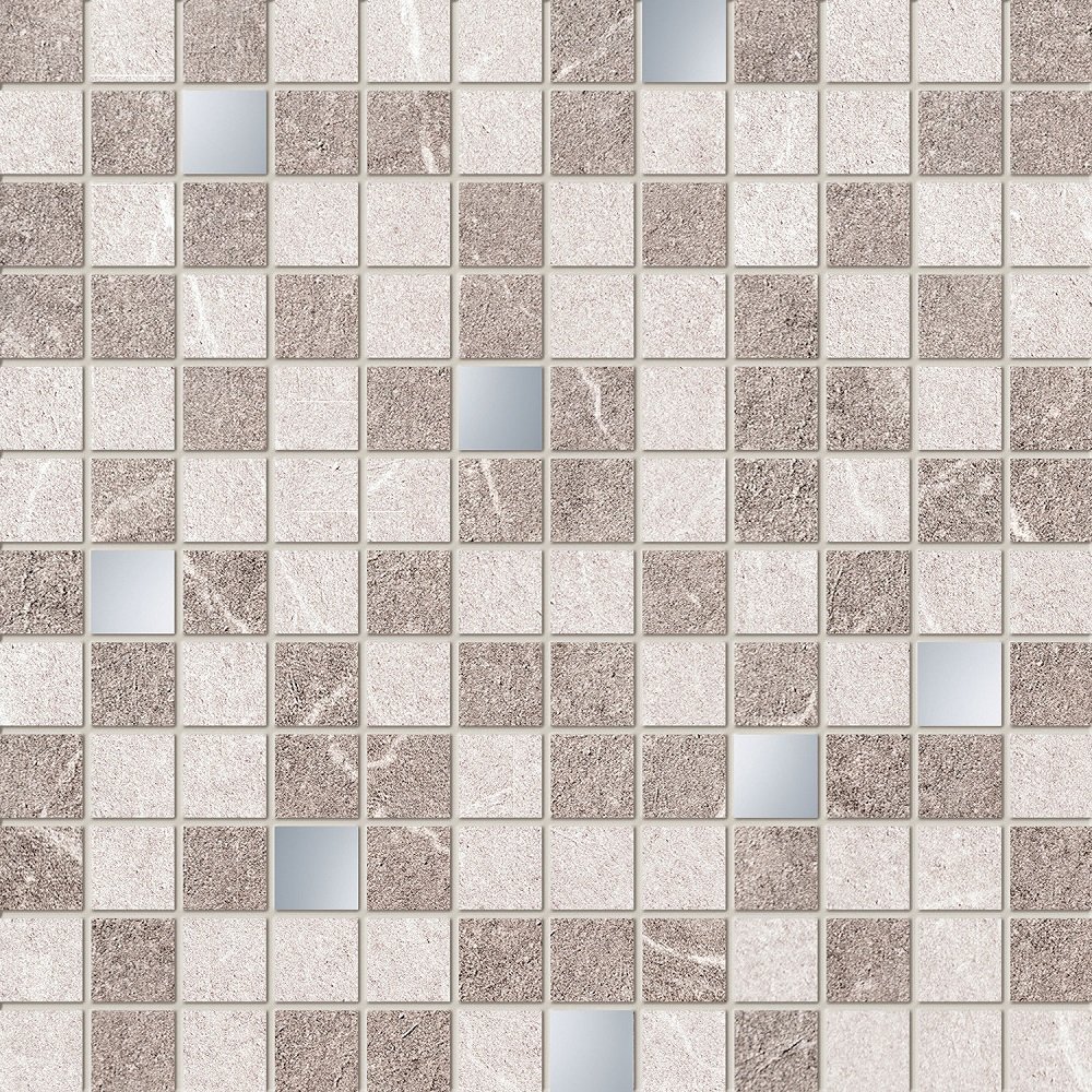 Мозаика Tubadzin Braid Grey, цвет серый, поверхность глянцевая, квадрат, 298x298